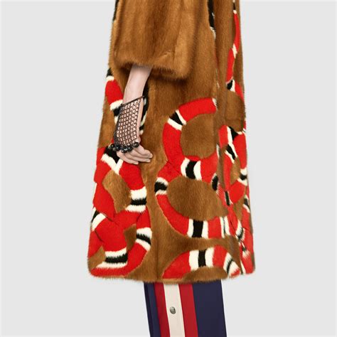 gucci mink snake coat|Gucci shearling coat men's.